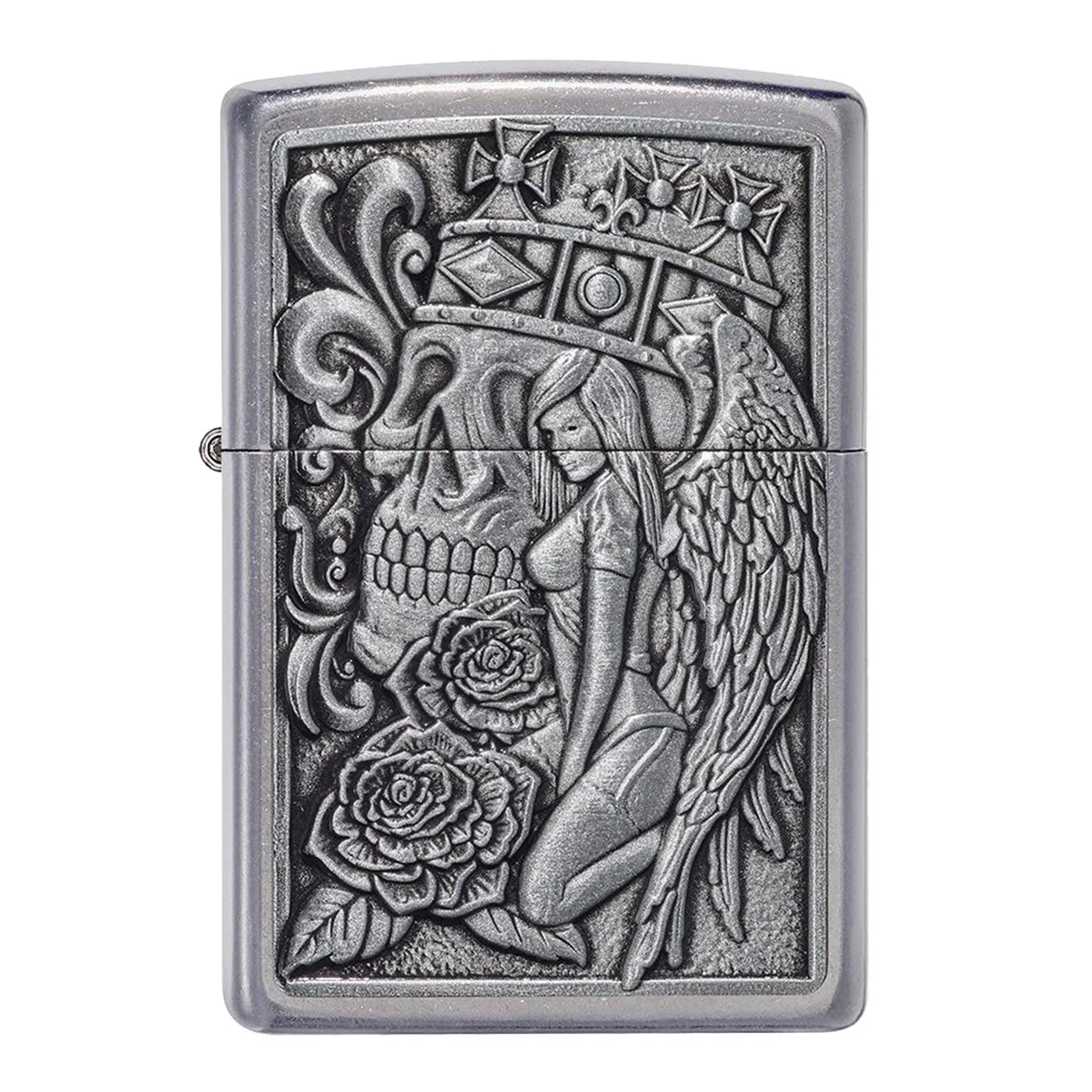 ZIPPO - Skull And Angel Emblem Αναπτήρας (49442) Ο Zippo Skull & Angel Emblem (49442) ξεχωρίζει με το εντυπωσιακό του σχέδιο, συνδυάζοντας gothic στοιχεία με μοντέρνα αισθητική.