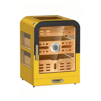 Yellow Window Cabinet Humidor for 100 Cigars (1869C)
